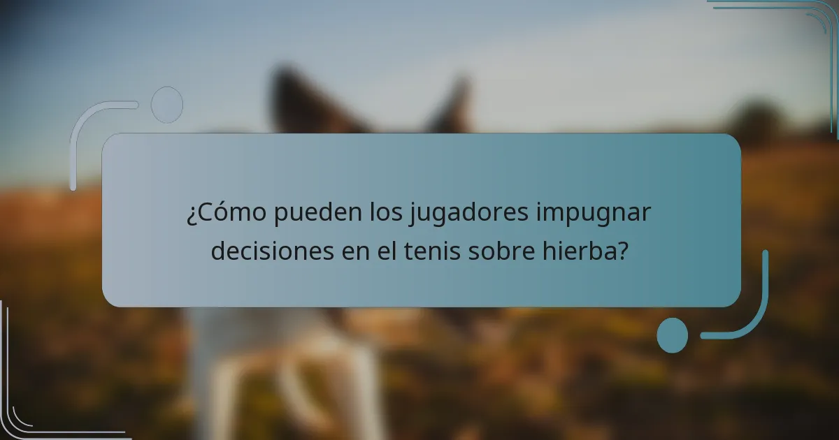 ¿Cómo pueden los jugadores impugnar decisiones en el tenis sobre hierba?